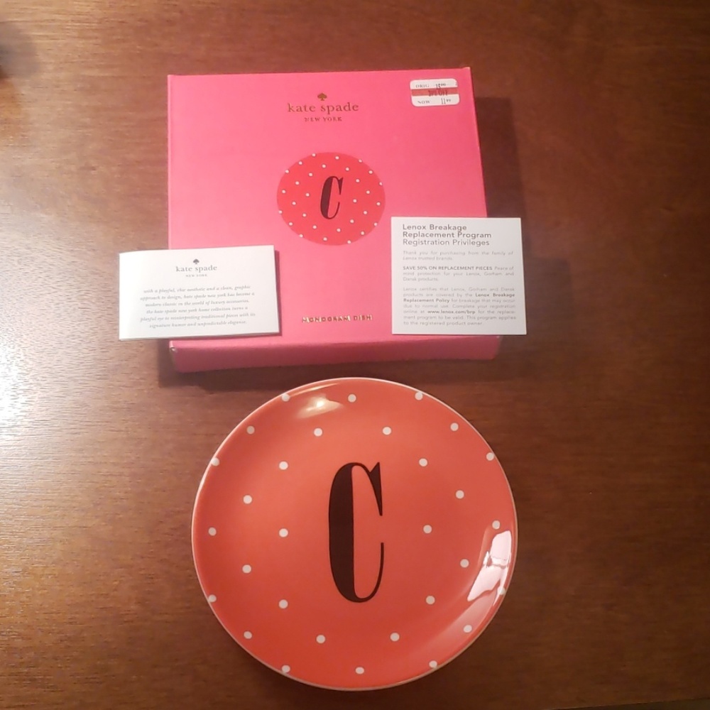 Lenox Kate Spade Monogram dish letter C